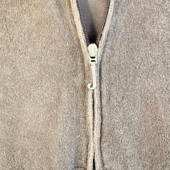 Vintage Y2K Juicy Couture Terry Cloth Hooded Zip Sweater in Brown Terry Cloth - Picture 5 of 9